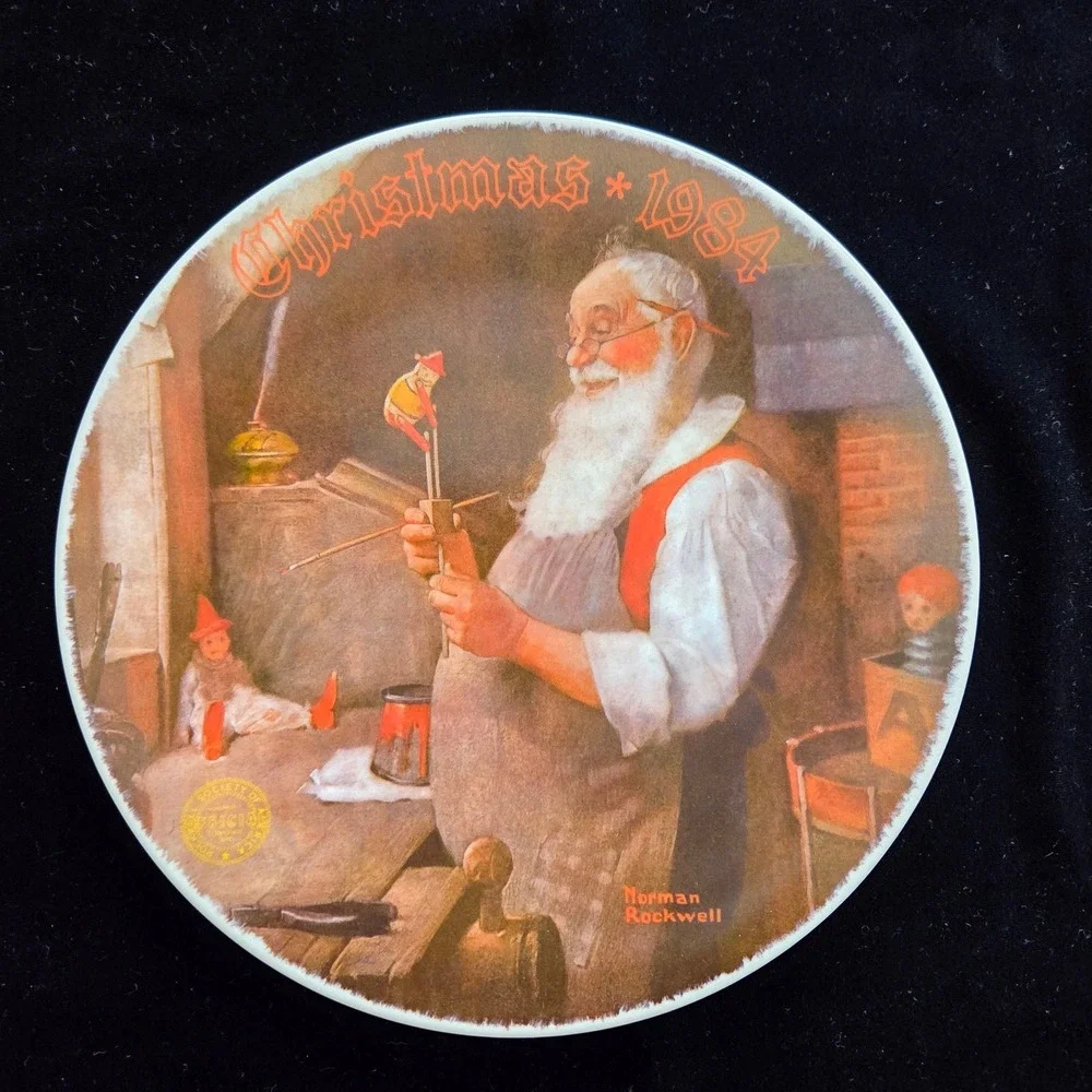 Norman Rockwell Christmas‎ 1984 Santa Workshop Limited Edition Collector Plate